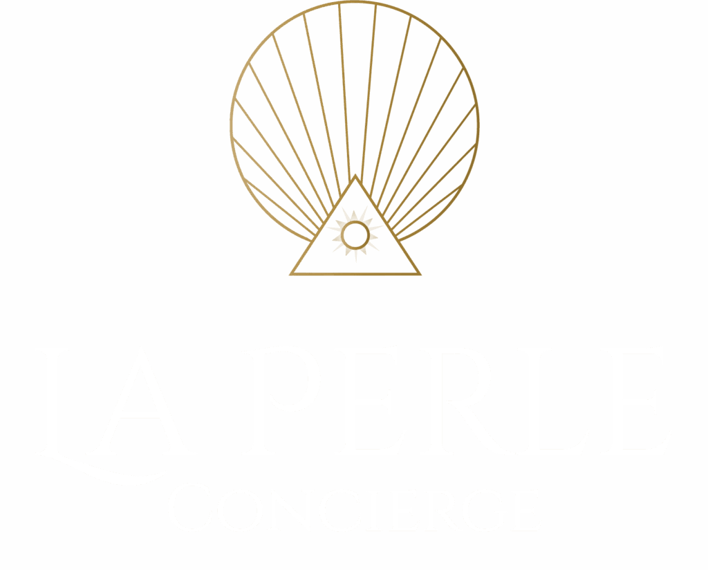 La Perle Logo White and Gold