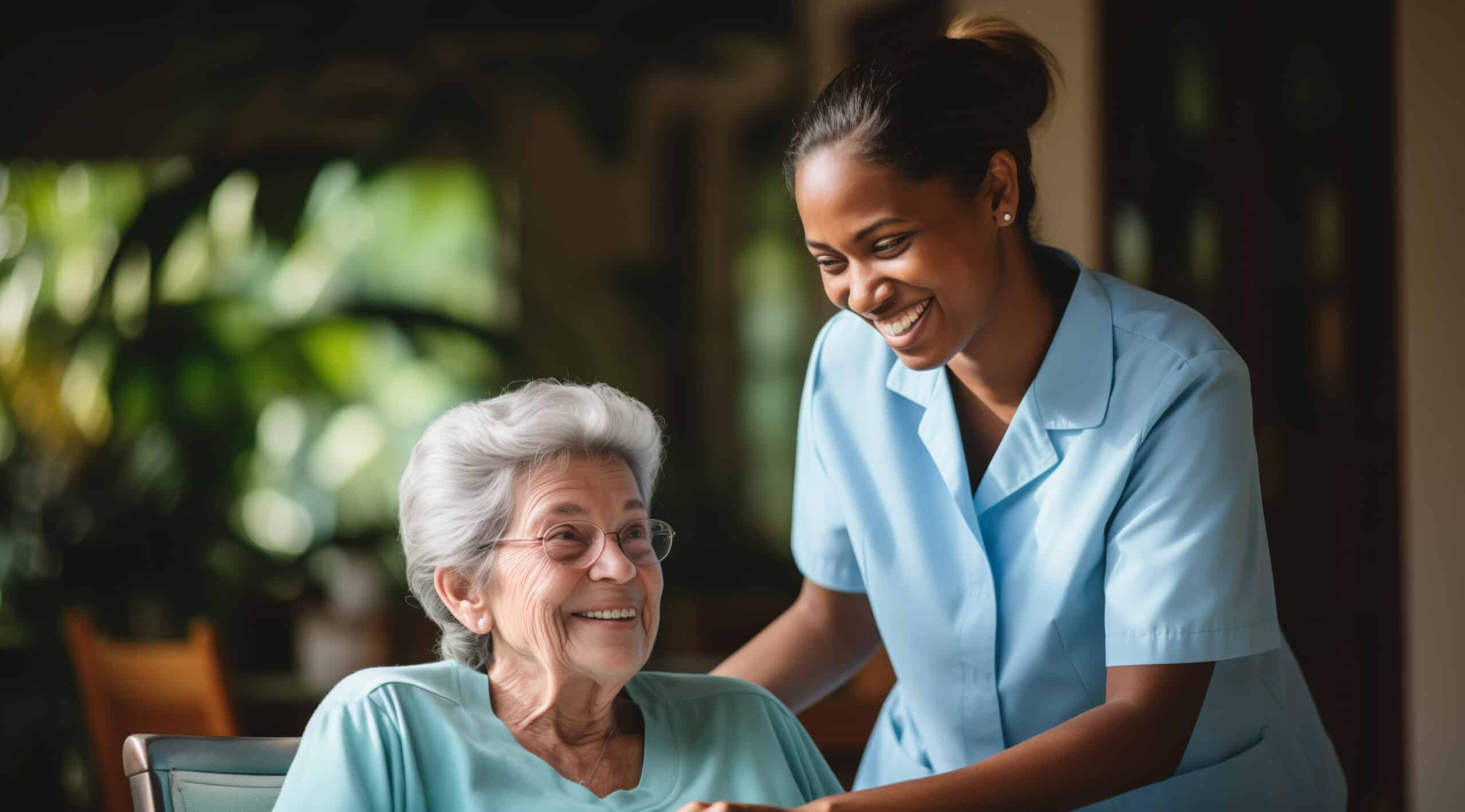 Elder with caregiver